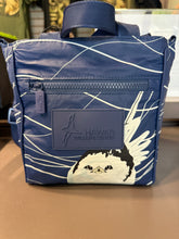 Load image into Gallery viewer, Front view of the Life on Water crossbody bag. Illustration is of a White-tailed Tropicbird with wavy lines in the background. 
