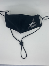 Load image into Gallery viewer, Black Face Mask with Lanyard Strap
